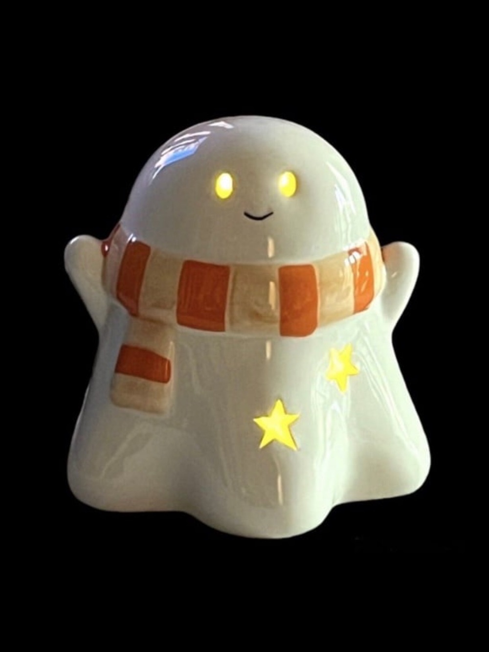 Target White Ceramic Ghost Light with Orange Scarf